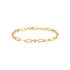 Goudvergulde paperclip schakelarmband met zirkonia steentjes 19 cm