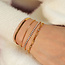 Goudvergulde paperclip schakelarmband met zirkonia steentjes 19 cm