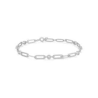 Paperclip schakelarmband zilver 19 cm