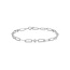 Zilveren paperclip schakelarmband met zirkonia steentjes 19 cm