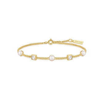 Gourmette schakelarmband goudverguld 18,5 cm