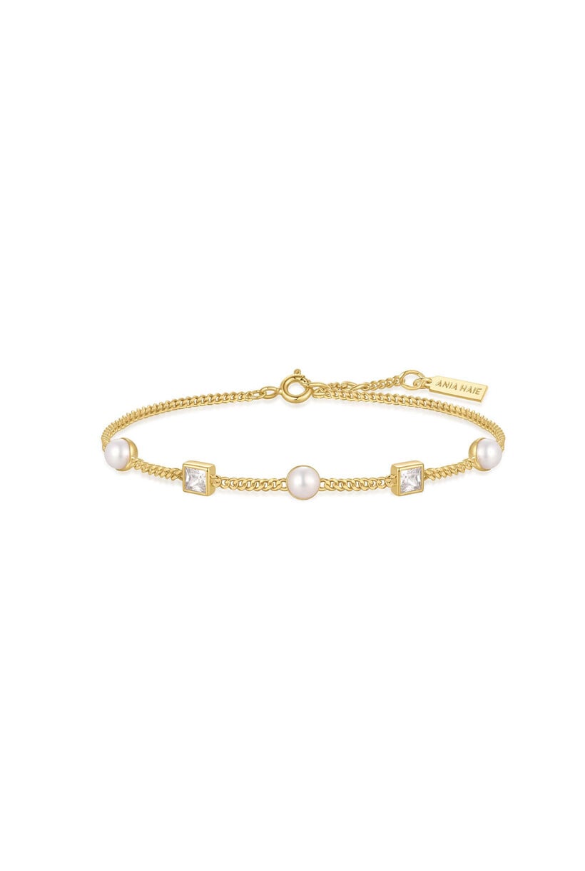 Gourmette schakelarmband goudverguld 18,5 cm