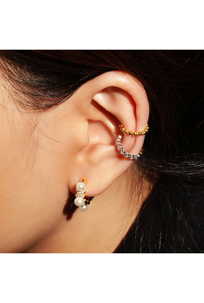 Gold Beaded Ear Cuff