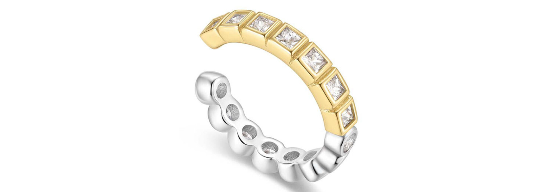 Two-Tone Bezel Ear Cuff