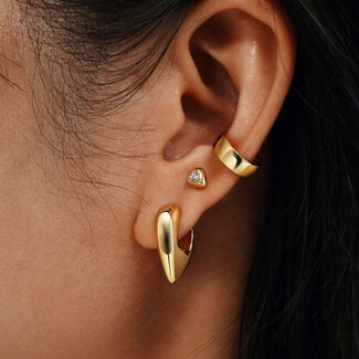Ear cuff goudverguld 9 mm