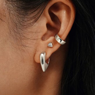 Ear cuff zilver 9 mm