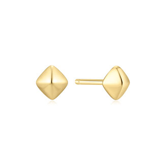 Vierkant oorknopje goudverguld 5 mm