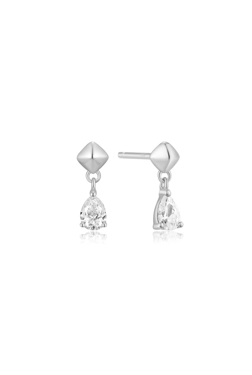 Silver Threaded Stud Earrings