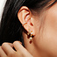 Goudvergulde oorring met zirkonia steentjes 14 mm
