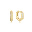 Goudvergulde oorring met zirkonia steentjes 14 mm