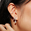 Zilveren oorring met zirkonia steentjes 14 mm