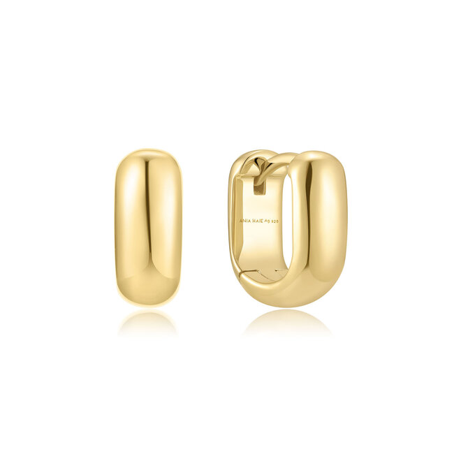 Goudvergulde ovale oorring 12 mm