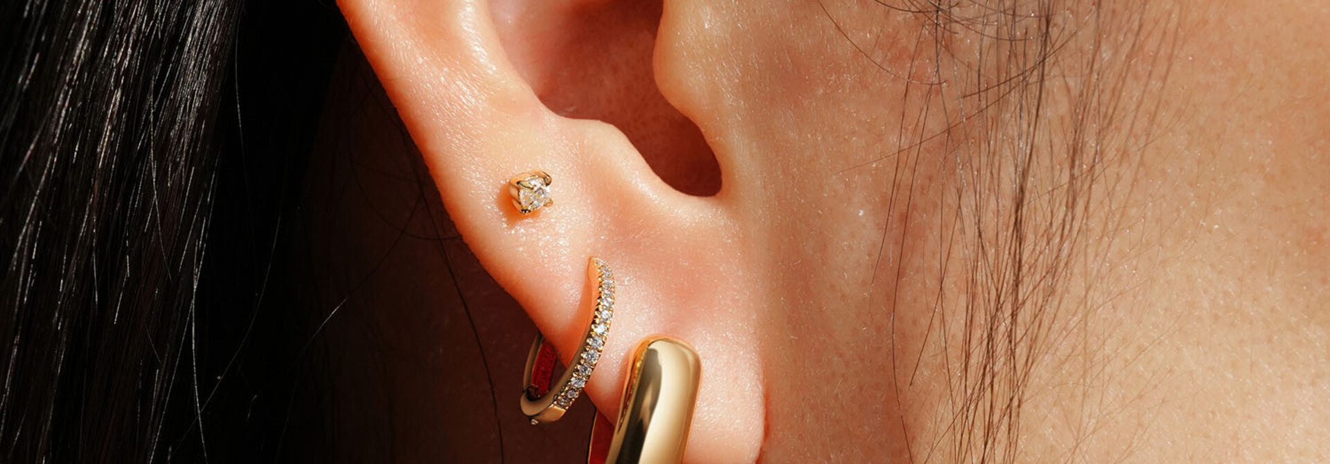 Gold Mini U-Shaped Hoop Earring