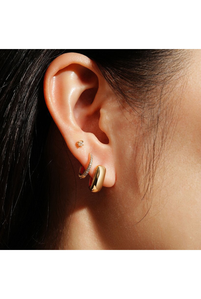 Gold Mini U-Shaped Hoop Earring