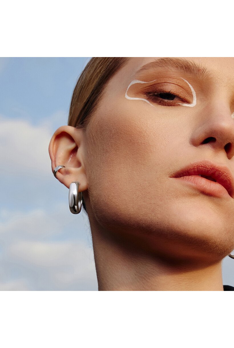 Silver Mini U-shaped Hoop Earring