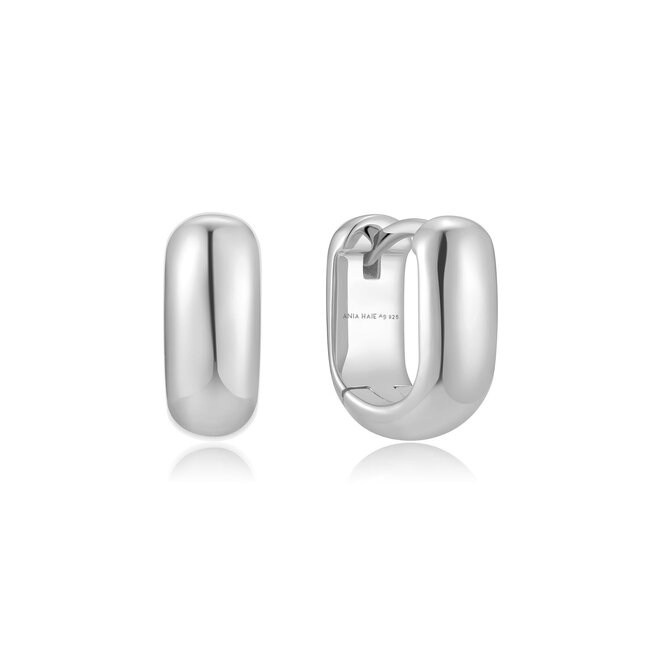 Zilveren ovale oorring 12 mm