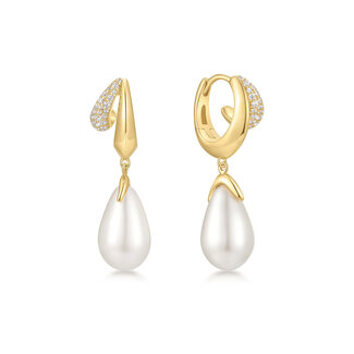 Twist oorring goudverguld 22 mm