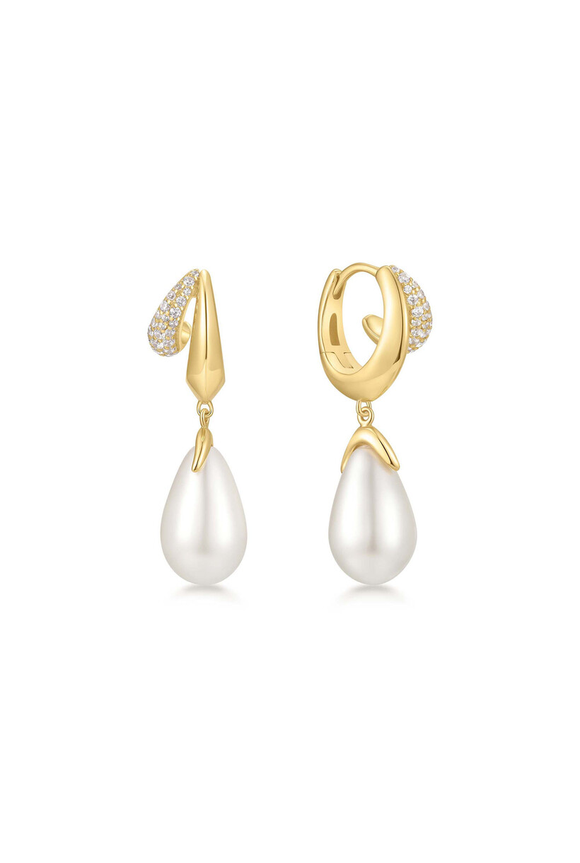 Shell Pearl Drop Hoop Oorbellen