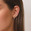 Goudverguld oorknopje met zirkonia steentjes 6 mm