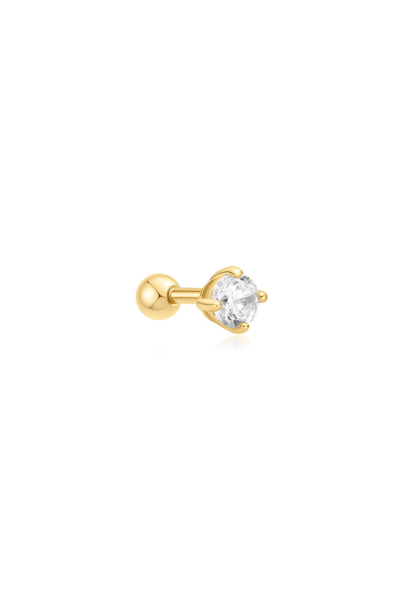 Vierkant oorknopje goudverguld 4 mm
