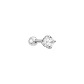 Vierkant oorknopje zilver 4 mm