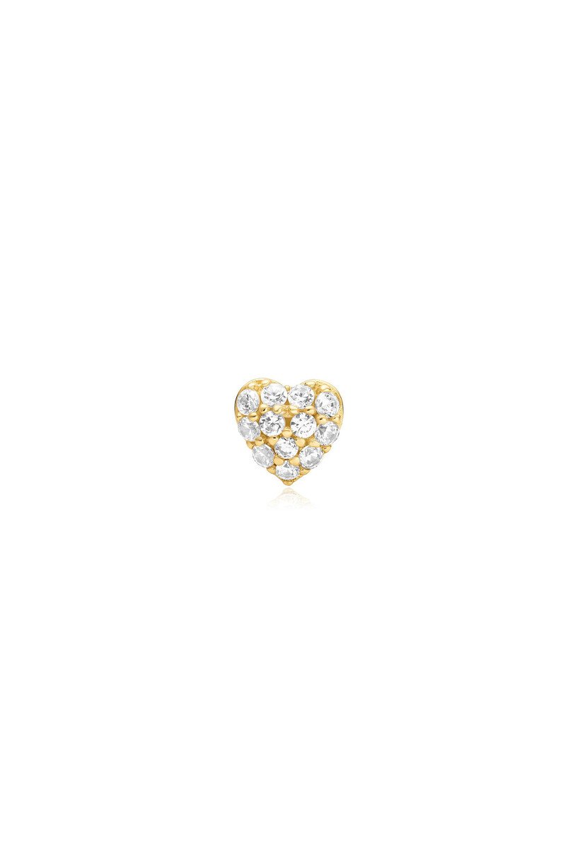Gold Heart Barbell Single