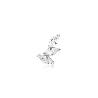 Marquise oorknopje zilver 8 mm