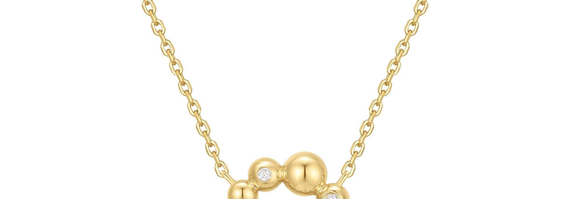 Gold Asym. Beaded Circle Necklace