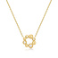 Goudvergulde maan schakelketting met zirkonia steentjes 48 cm