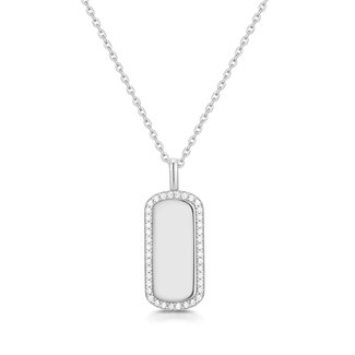 Rechthoekige schakelketting zilver 53 cm