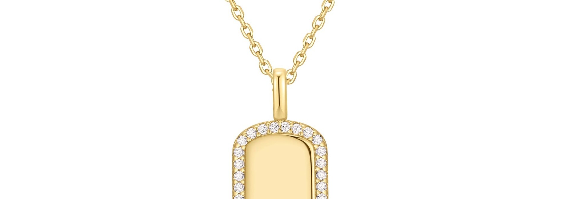 Gold Sparkling Tag Necklace
