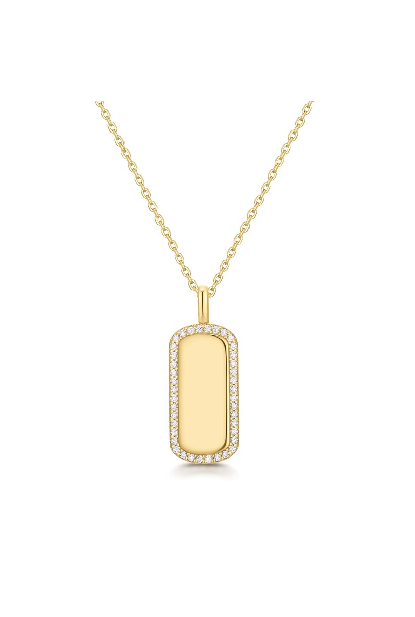 Gold Sparkling Tag Necklace