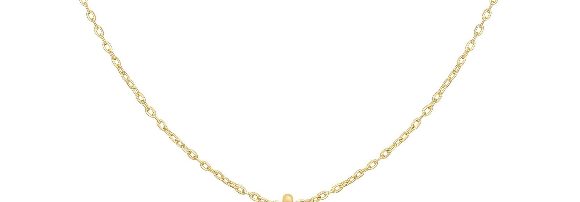 Gold Floral Oval Pendent Necklace