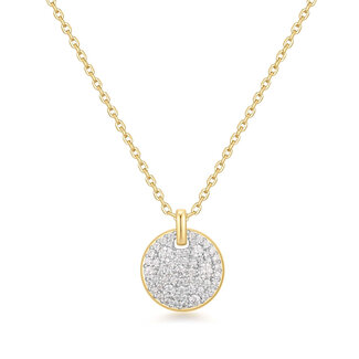 Pavé schijfketting bicolor 50 cm