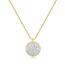 Bicolor pavé schijfketting met zirkonia 50 cm