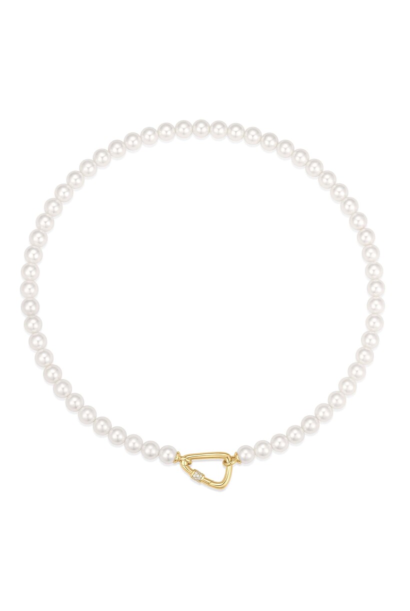 Twist parelketting goudverguld 42 cm
