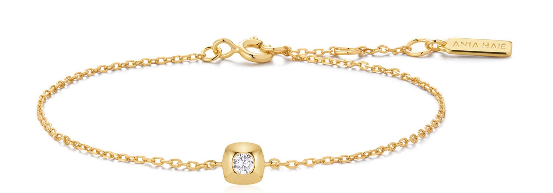 Gold Modern Solitaire Bracelet