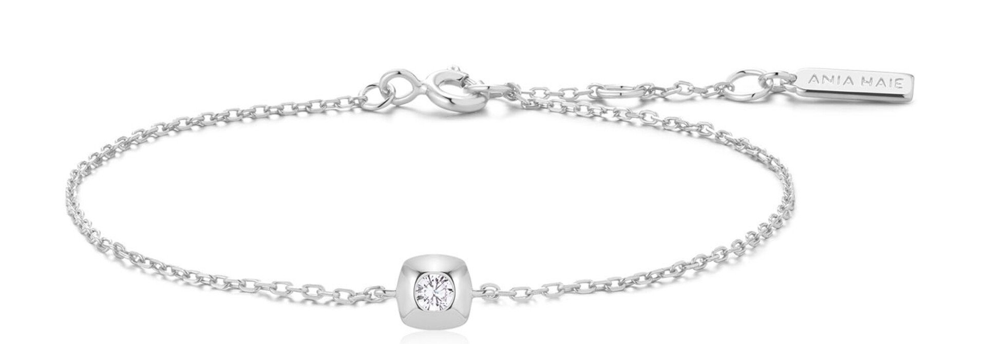 Silver Modern Solitaire Bracelet