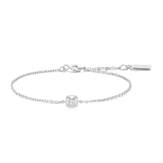 Vierkante schakelarmband zilver 18,5 cm