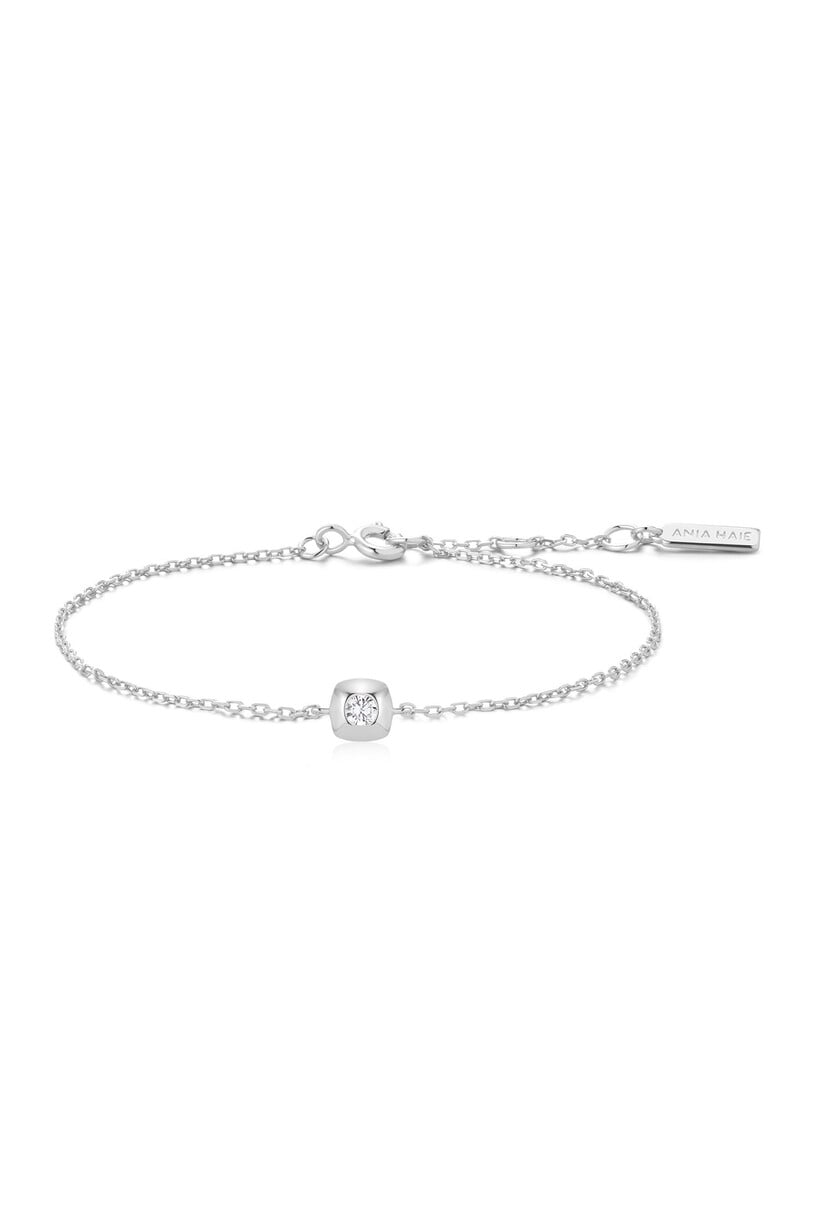 Silver Modern Solitaire Bracelet