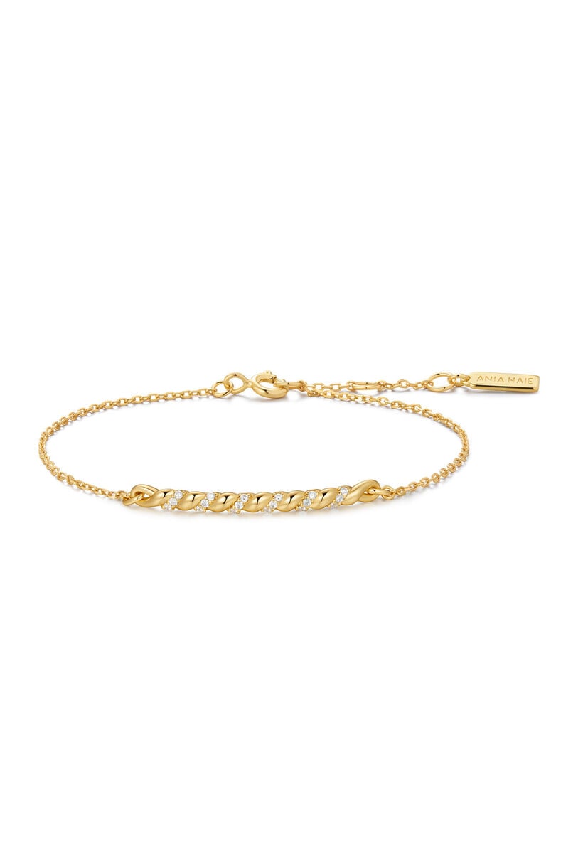 Anker schakelarmband goudverguld 18,5 cm
