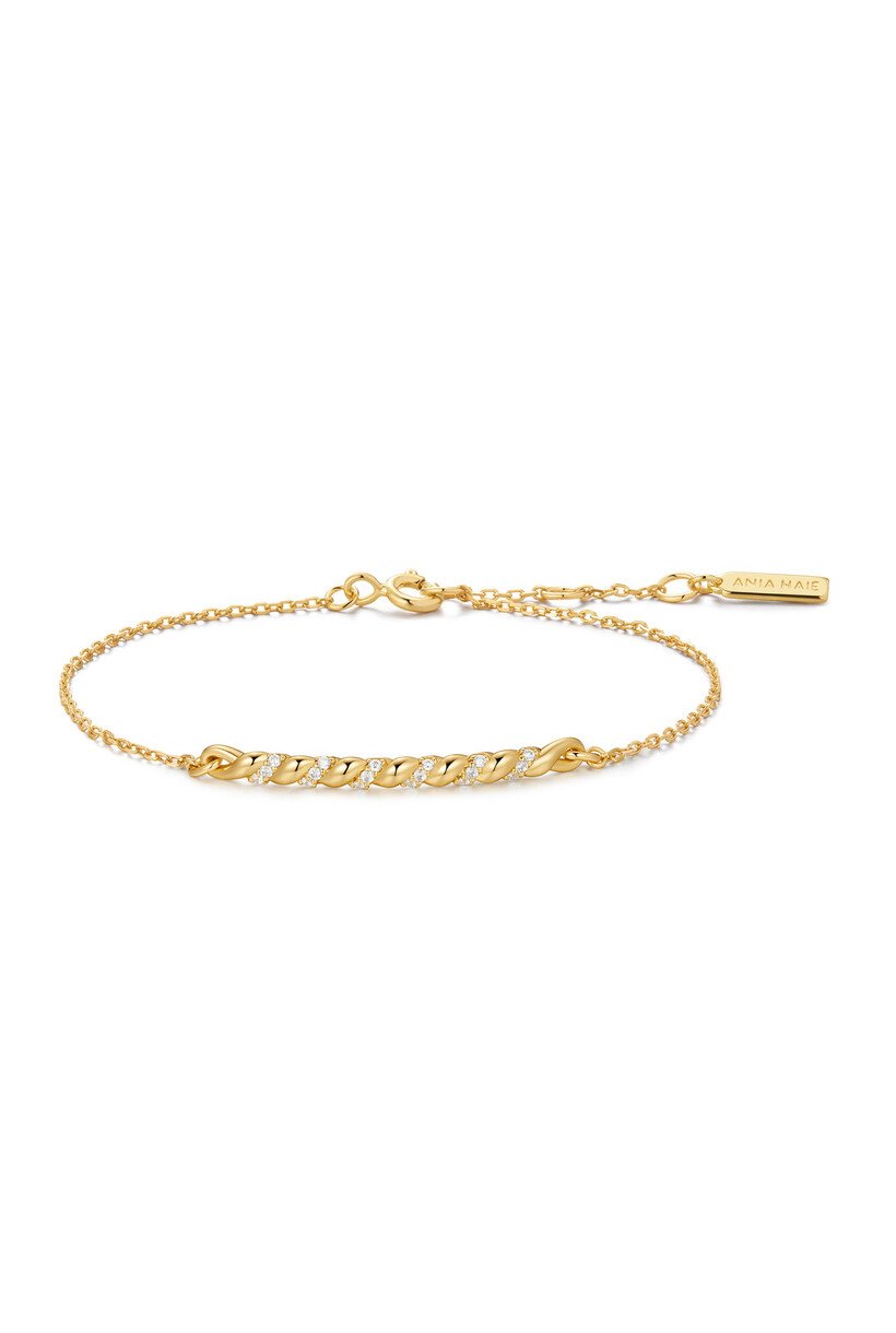 Gold Twisted Bar Bracelet