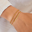 Goudvergulde anker schakelarmband met zirkonia steentjes 18,5 cm