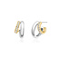 Bicolor pavé oorring met zirkonia steentjes 12 mm