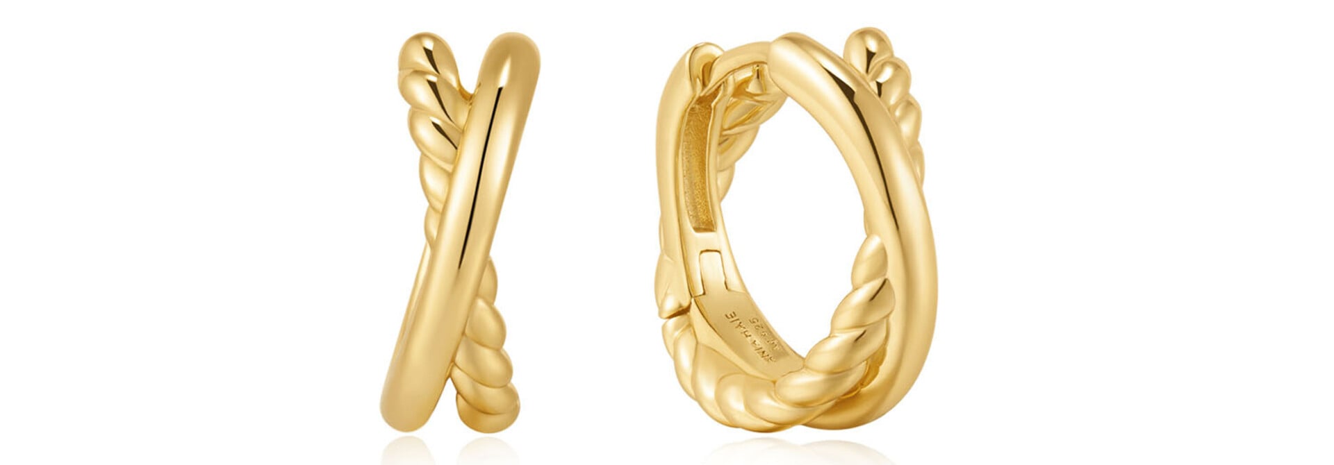 Gold Dual Huggie Hoop Earrings