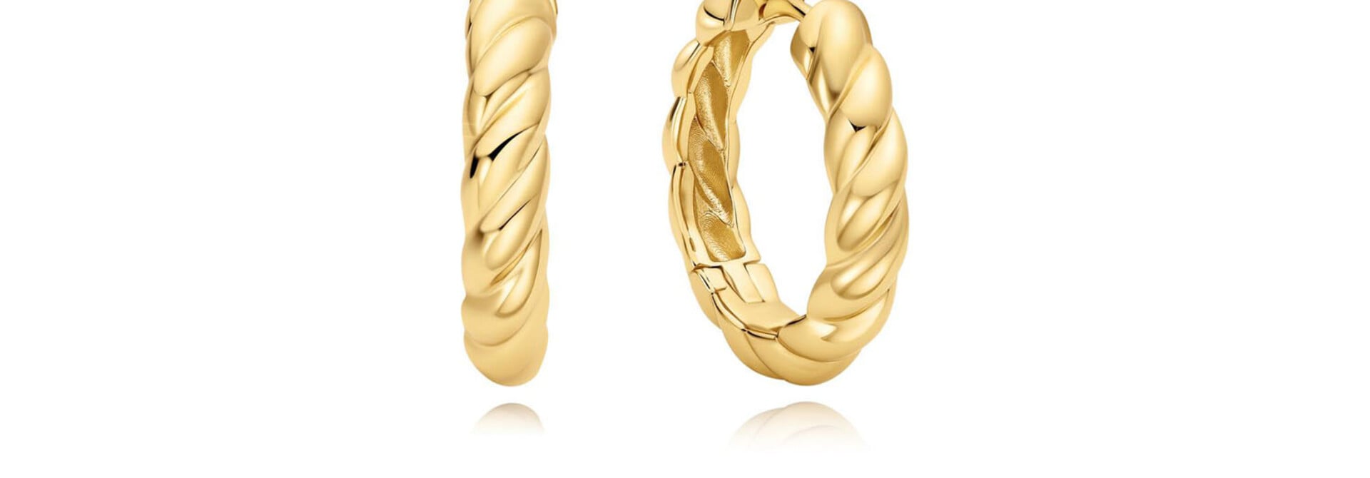 Gold Twisted Hug. Hoop Earrings