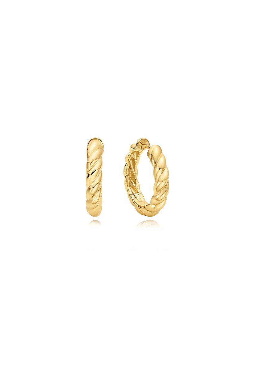 Gold Twisted Hug. Hoop Earrings
