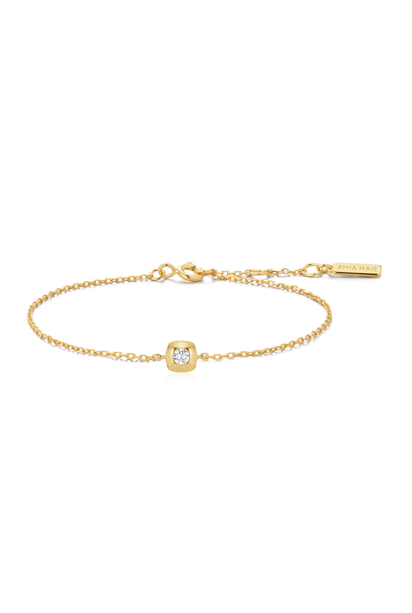 Gold Modern Solitaire Bracelet