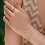 Goudvergulde anker schakelarmband met zirkonia steentjes 18,5 cm
