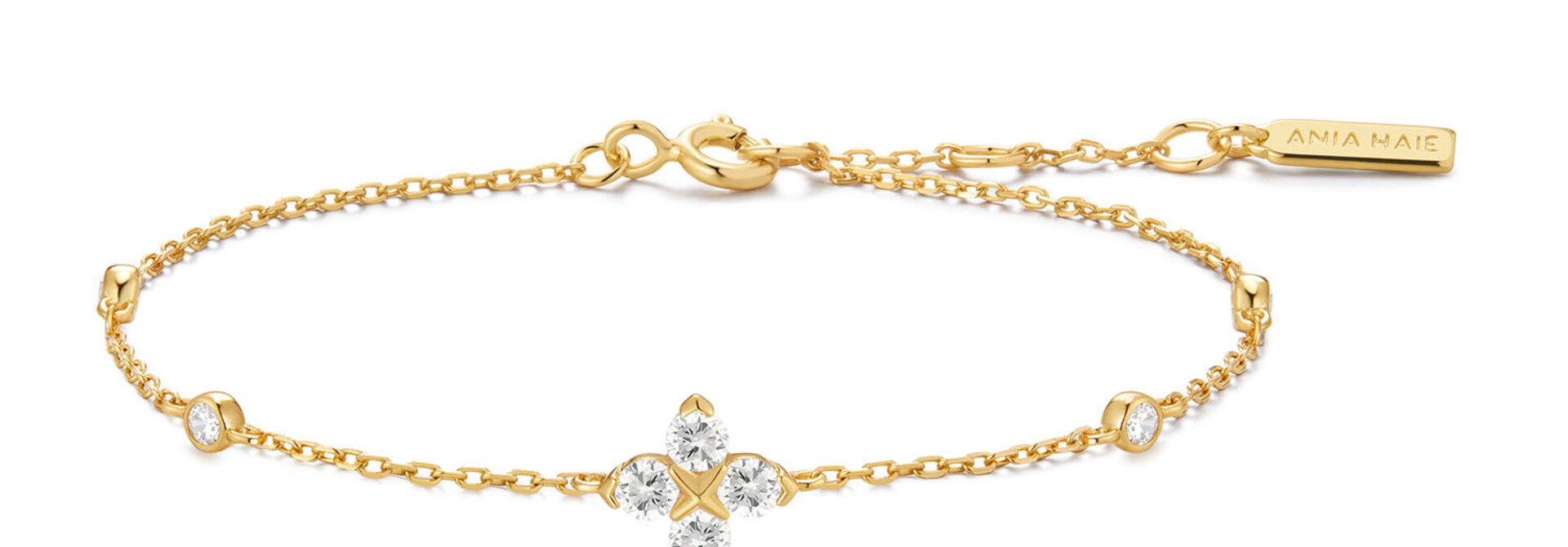 Gold Sparkling Clover Bracelet